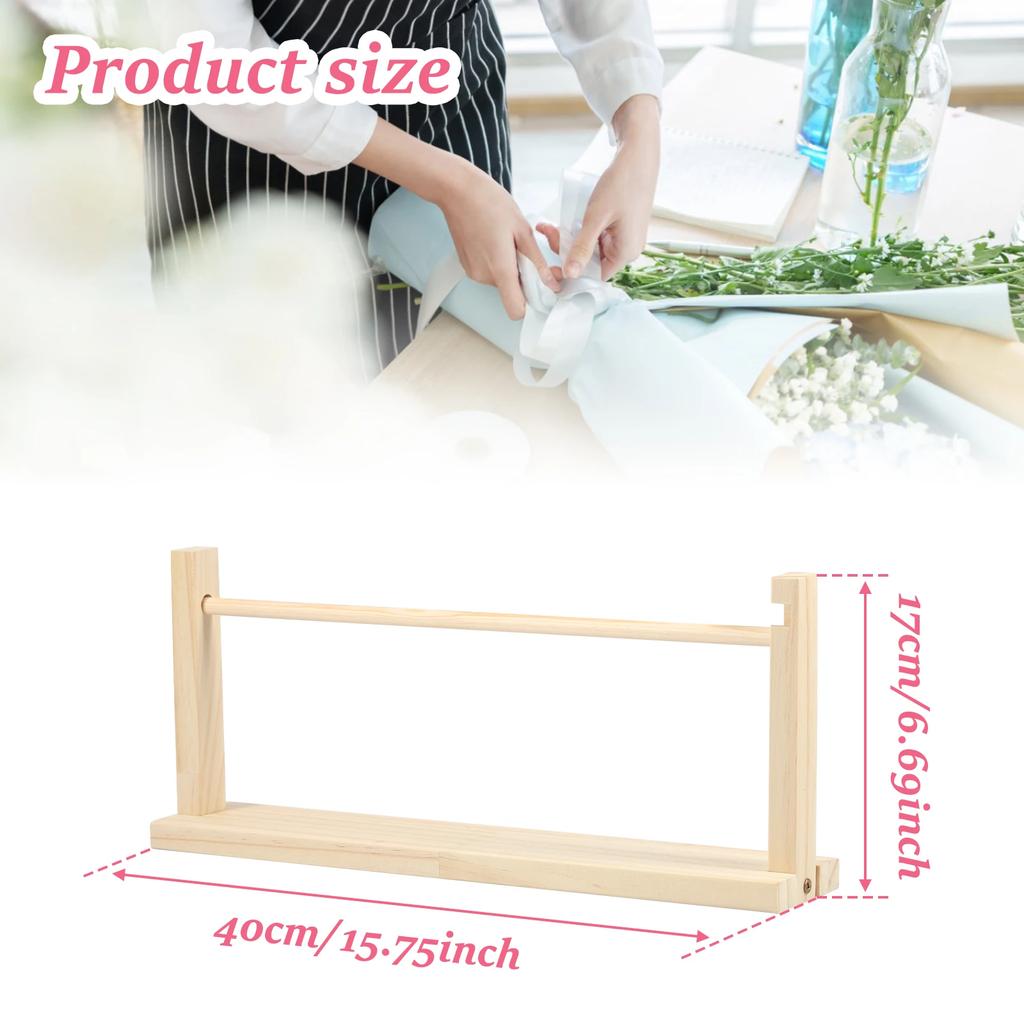 Single Layer Ribbon Storage Rack Wood Ribbon Organizer Countertop Ribbon Racks Multifunctional Ribbon Display Holder Home