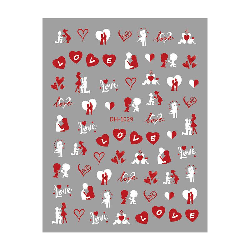 Redanco3D Valentine s Day Cartoon Nail Stickers DH-1031