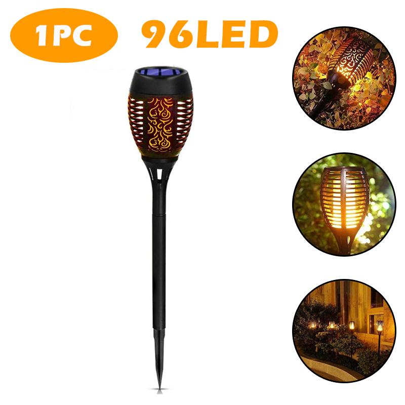 12/33/72/96LED Solar LED Flame Torch Light Outdoor Waterproof Night Auto on/Off Pathway Lamp Garden Landscape Lawn Decor Lantern