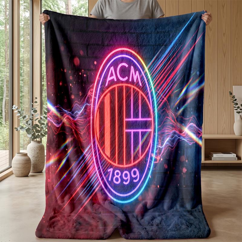 AC Milan Theme blanket Soft Flannel Blanket Plush Throw Blanket Cozy Sofa Bed Blanket for Home Decor