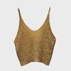Spring/Summer 2022 Glitter Knit Crop Sweater - Sexy Hollow Design with Spaghetti Straps