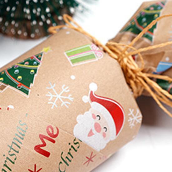 Christmas Wrapping Paper Vintage Thick Brown Holiday Gift Wrap with Christmas Tree Truck Snowflake