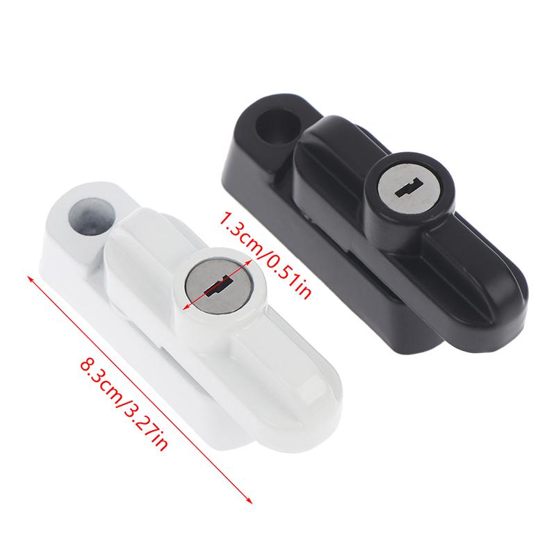 Fechaduras T de Aço Plástico Com Chave Fivela de Travamento de Janela Externa Travas de Segurança para Batente de Porta Travas Restritoras de Segurança Travas Antifurto
