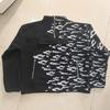 Unisex Streetwear Cropped Fleece Hoodie With Print Zipper Front Stand Collar Regular Fit