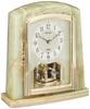 Clock BY223M, Radio-Controlled Analog Table Clock with Rotating Ornament and Onyx Frame