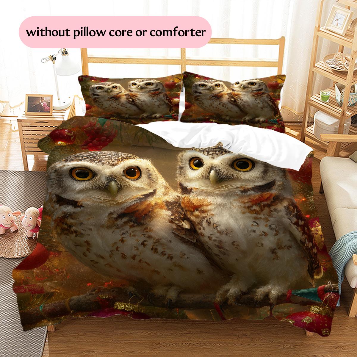 

Owl Pattern Bedding Home Decoration Birthday Gift (1 * duvet cover + 2 * pillowcase, without core) 135x200cm