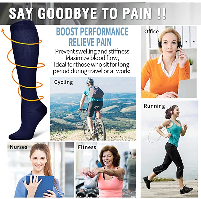 Latest Pressure Lower Limb Warmers 30 Mmhg Female Male Golfs Legging Socks Animal Fruit Prints Outdoor Athletic Running Lengthy Pressure Long Socks