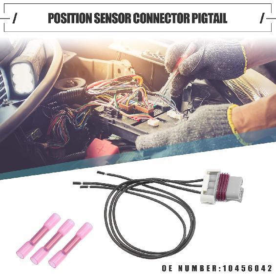 Motoforti Crankshaft Position Sensor Connector Pigtail Plug, Crank Sensor Pigtail Wire Harness, for Chevrolet Astro, Plastic, No.10456042, Black, 1