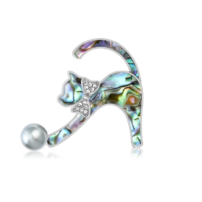 

Trendy Cats Inspired Shell Brooch With Secure Fastening Stylish Outfit Enhancer Fashion Jewelry Accessory 1