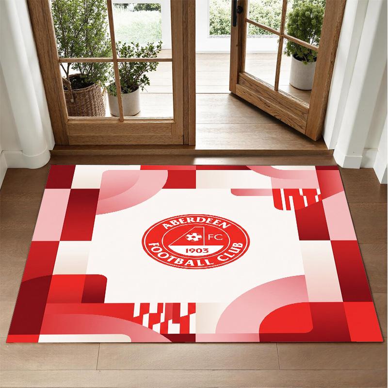 Aberdeen FC Design Crystal Velvet Rug Soft Decorative Mat for Bedroom Entrance