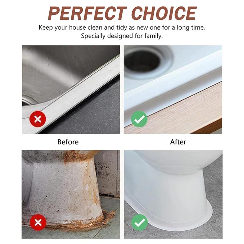 Cinta de Calafateo para Baño de 3,2M Autoadhesiva PVC Impermeable al Aceite Esquina del Borde del Fregadero de Cocina Pegatina de Pared Cinta de Tira Selladora para Inodoro Impermeable
