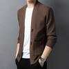 Spring and Autumn Men's Knitted Sweater Cardigan Men's Coat Top Fashion Casual Solid Color Sweater Men