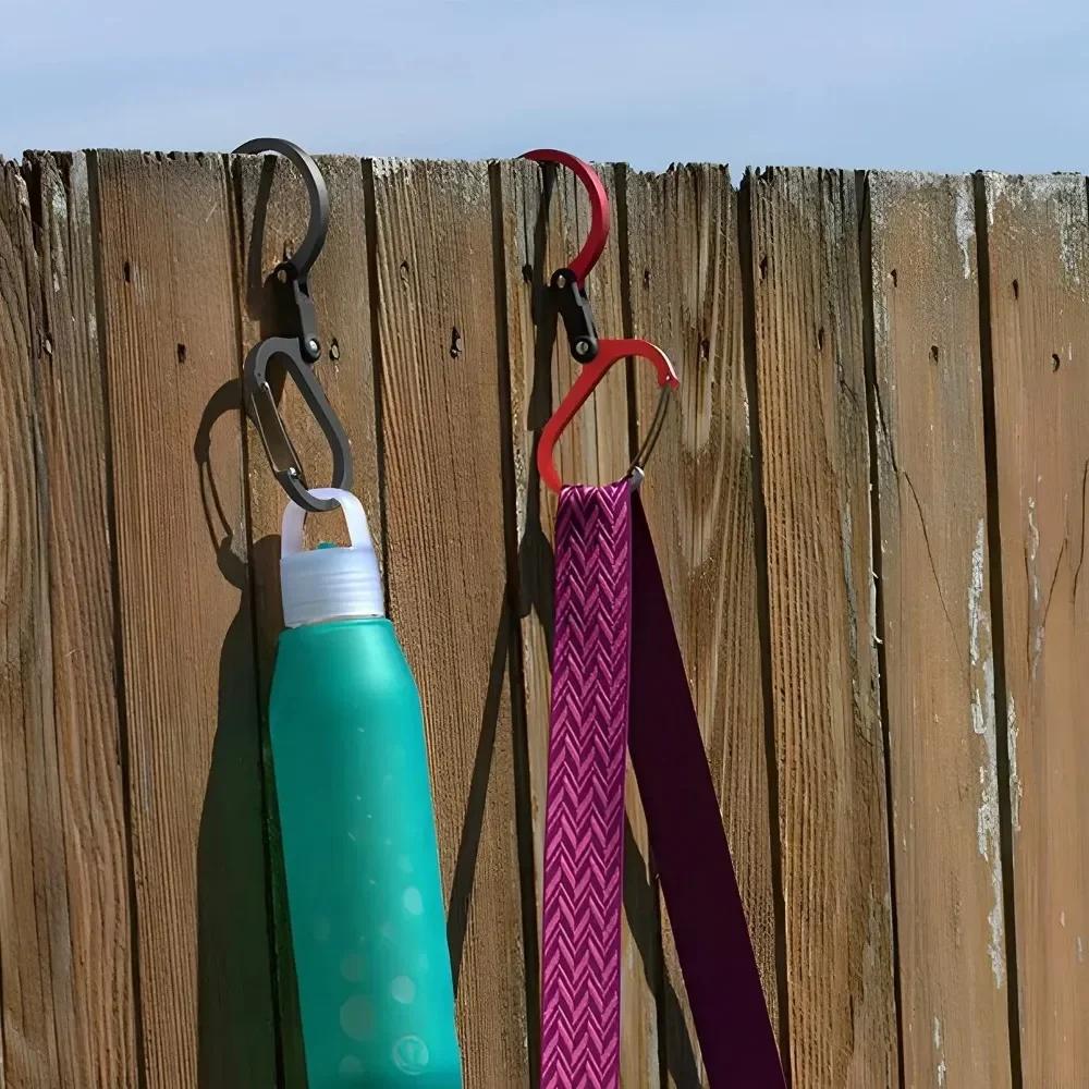 1pc Mousqueton à Clip Hybride Crochet Rotatif Clip Non-Verrouillable Clips Solides pour Camping Pêche Randonnée Voyage Sac à Dos Extérieur