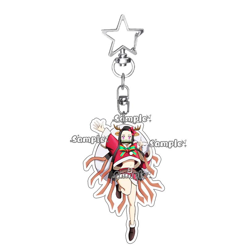 Anime Fashion Kamado Nezuko Cartoon Acrylic Keychain Pendant Charm Bag 5cm Jewelry Accessories Key Ring Gifts Toys for Friends