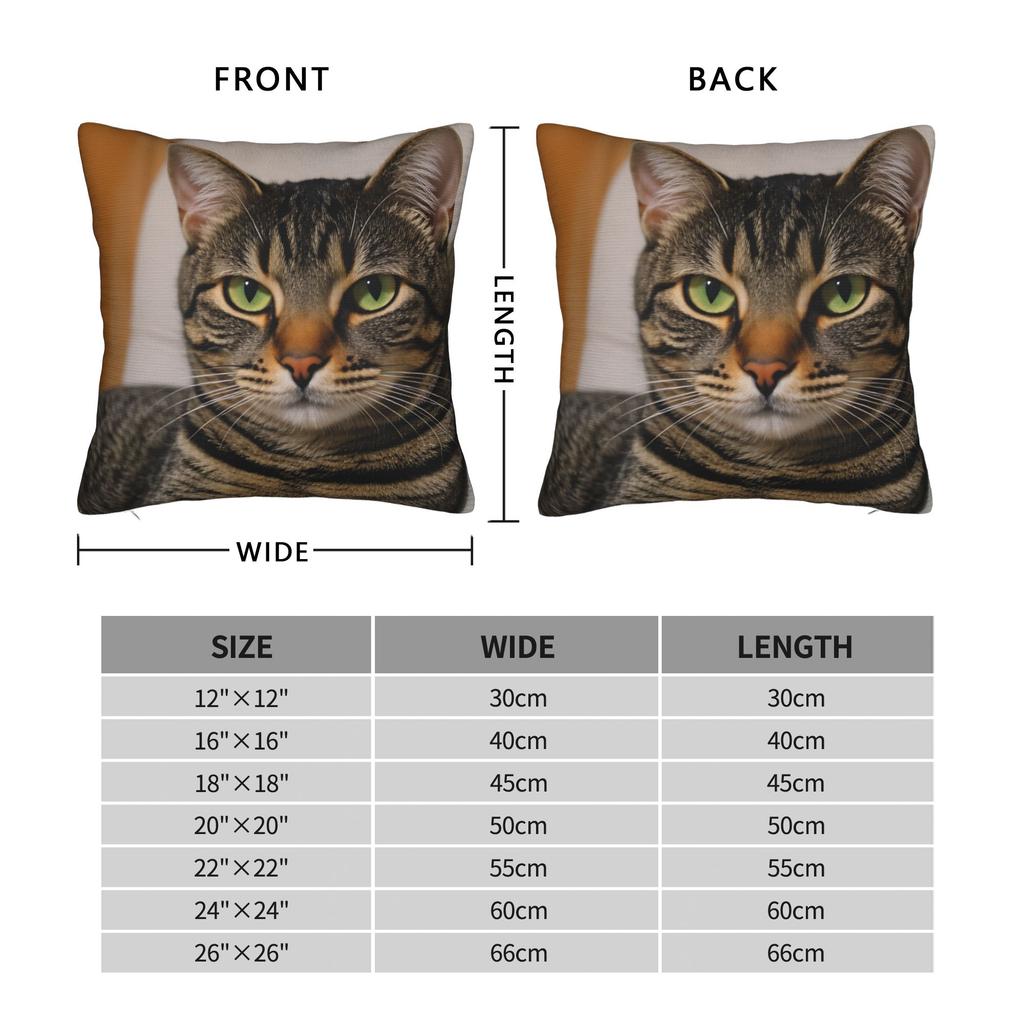 Tabby Cat Pillow Case  Vintage Pillow Cover Soft Pillowcases For Couch Sofa Bedroom