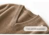 Damen Kaschmir V-Ausschnitt Pullover - Verdickte Herbst/Winter Strickware, Langarm, Überschnittene Schulter, Sieben-Stich Pullover Basisschicht.