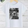 Summer Boys Girls Capybara Selfie Pattern Gift T Shirt Kid Baby Youth Unisex Unisex Tee Oversize Streetwear Casual Trendy Loose Top