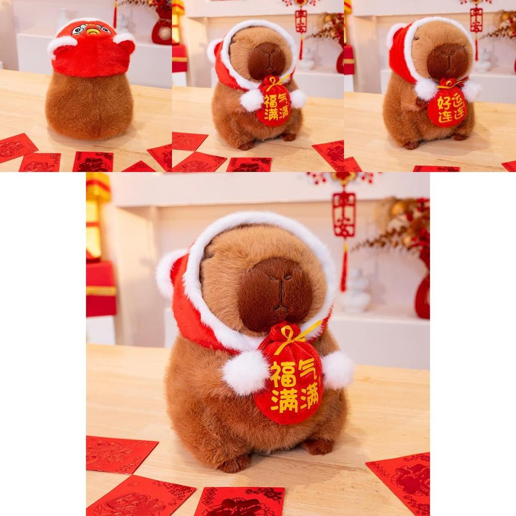 Adorable Capybara Plush Toy For New Year Celebration Festive Home Decor Gift