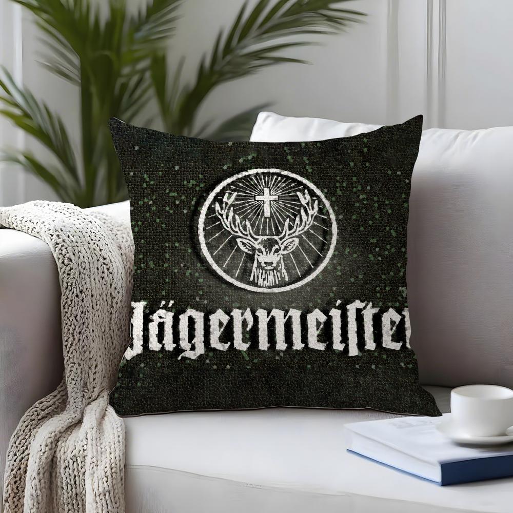 Classic Brand JJagermeister Cushion Cover Plush Fabric Soft DoubleSided Printed Sofa Warm Winter Home Child Gift Pillow Case