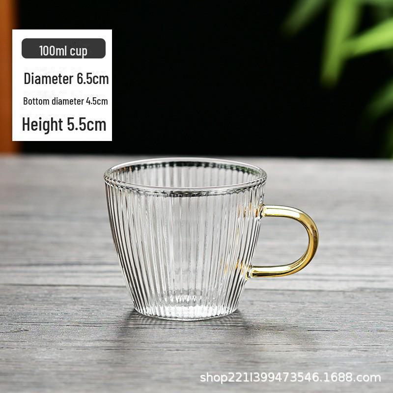 High-Temperature Resistant Glass Teapot with Vertical Pattern and Stainless Steel Filter for Brewing Scented Tea