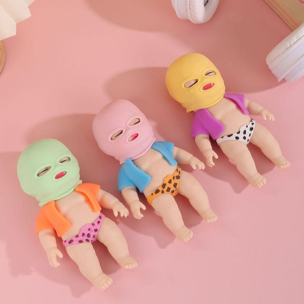 Silicone Masked Doll Squeeze Toy Sensory Toy Pinch Decompression Toy Cartoon Fidget Toy  Children