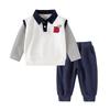 Children's Clothing Spring and Autumn Kids Lapel Suit K-style Boys False Two-Piece Sweaters Baby Casual Pants Twinset Outfit