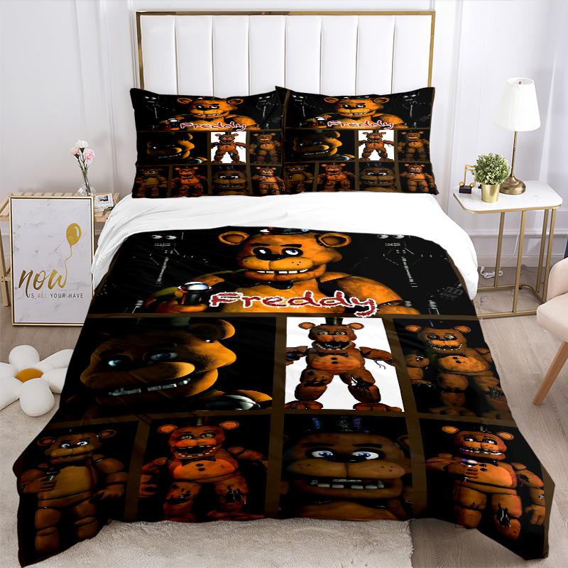 Freddy'S Fearsome Friends Print 3Pcs Bedding Setduvet Cover With 2 Bedropillowcase Home Birthday Gift