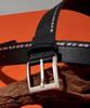 Dagseunamseongaegseseoli Black One Check Line Strap Cowhide Tab Belt Dbbe6F201Bk