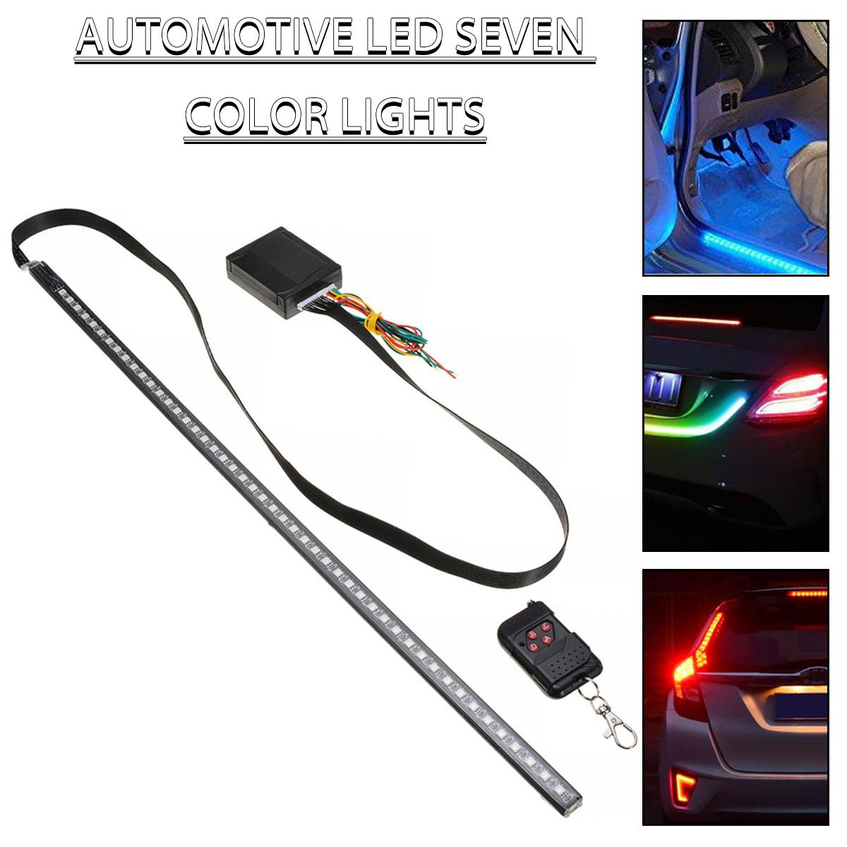 

Idl RGB 48LED Night Rider Scanner Light Strip Красочная автомобильная вспышка + пульт дистанционного управления