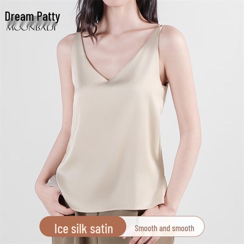 Women s Sexy V-neck Ice Silk Satin Camisole XL