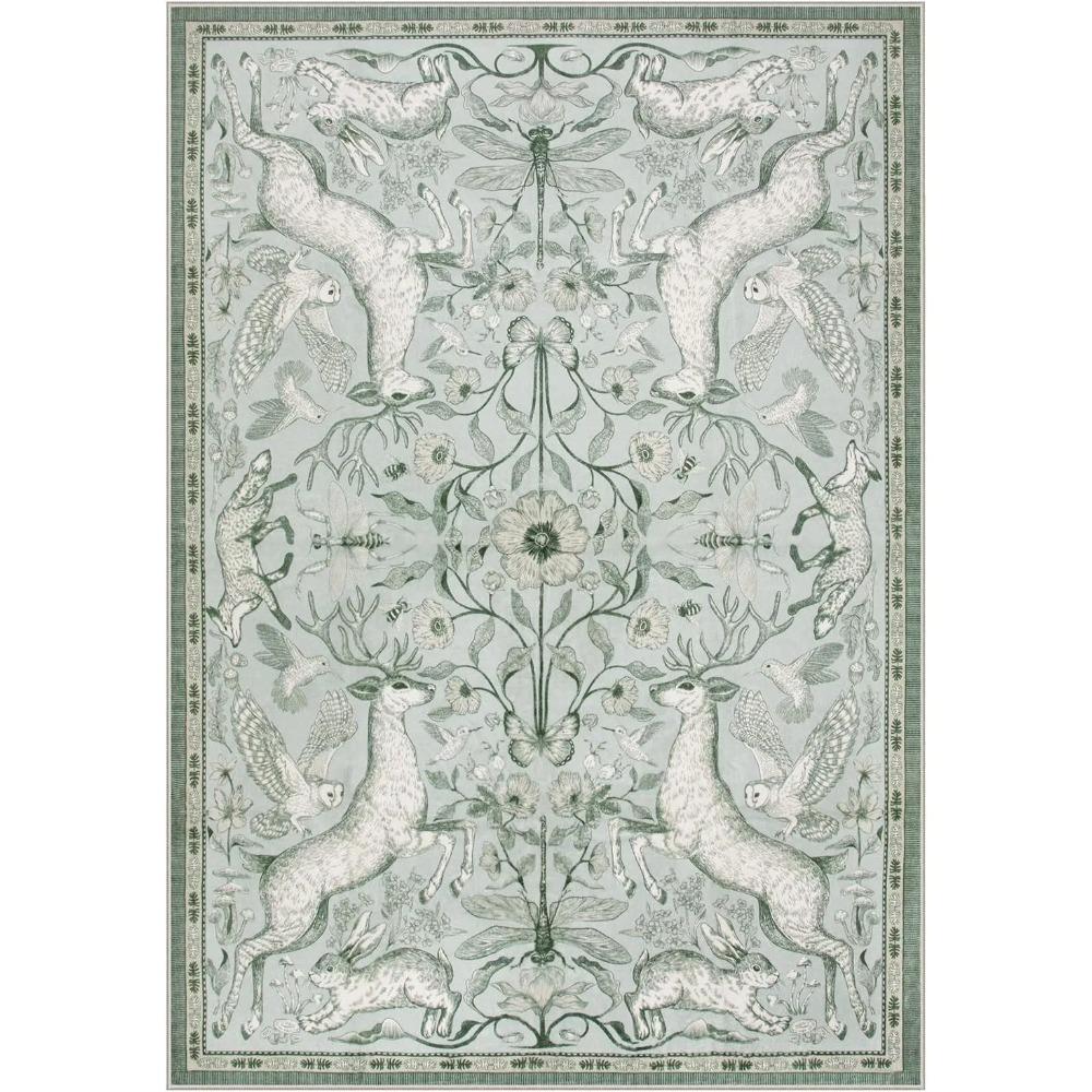 Living Room Carpet Non-slip Soft Machine Washable Floor Mat Retro Home Decor Easy To Fold Rug Bedroom Large Size Decorative Mats