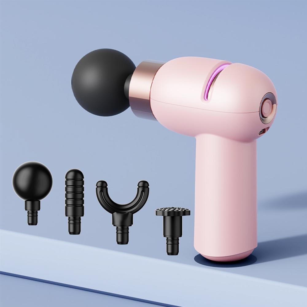 Mini Fascia Gun Electric Massage Gun Muscle Relaxation Massager Body Portable Vibration Massager With 4 Massage Head