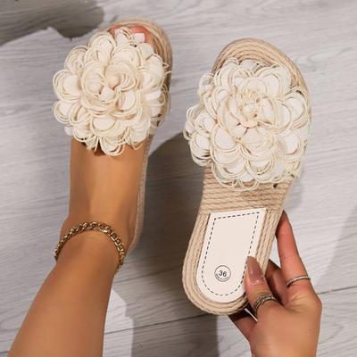 Womens Strap Sandals Size 9 Women Shoes Comfortable Flat Slippers Fashionable Flower One Foot Beach Slippers SandáLias Femininas