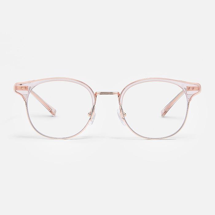 Byumaeb Native_Full Titanium Transparent Half-Rim Square