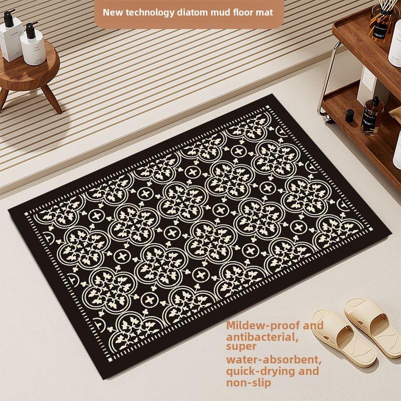 Simple Diatomaceous Earth Bathroom Mat, Absorbent, Quick Drying, Anti Slip, Dust Removal, and Anti Fouling