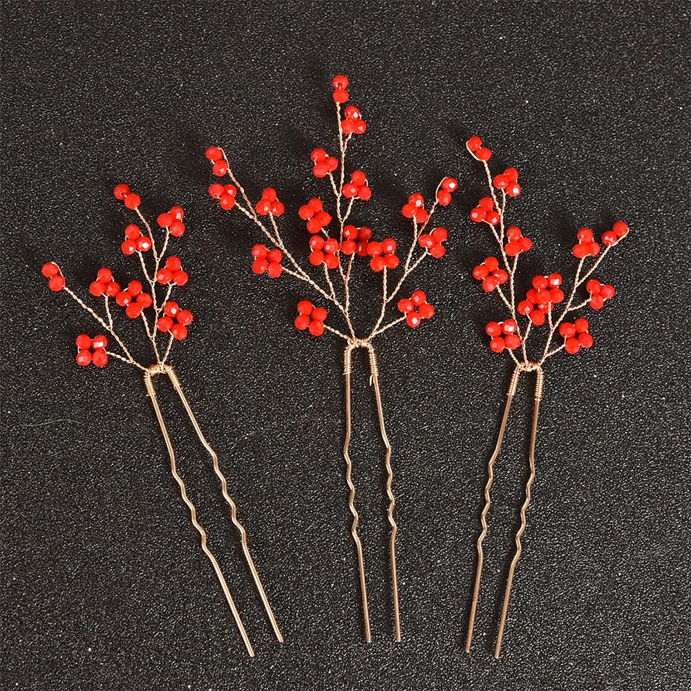 U-förmige Perlen-Haarnadeln Handgefertigter Brautschmuck Vintage Haargabel für Frauen