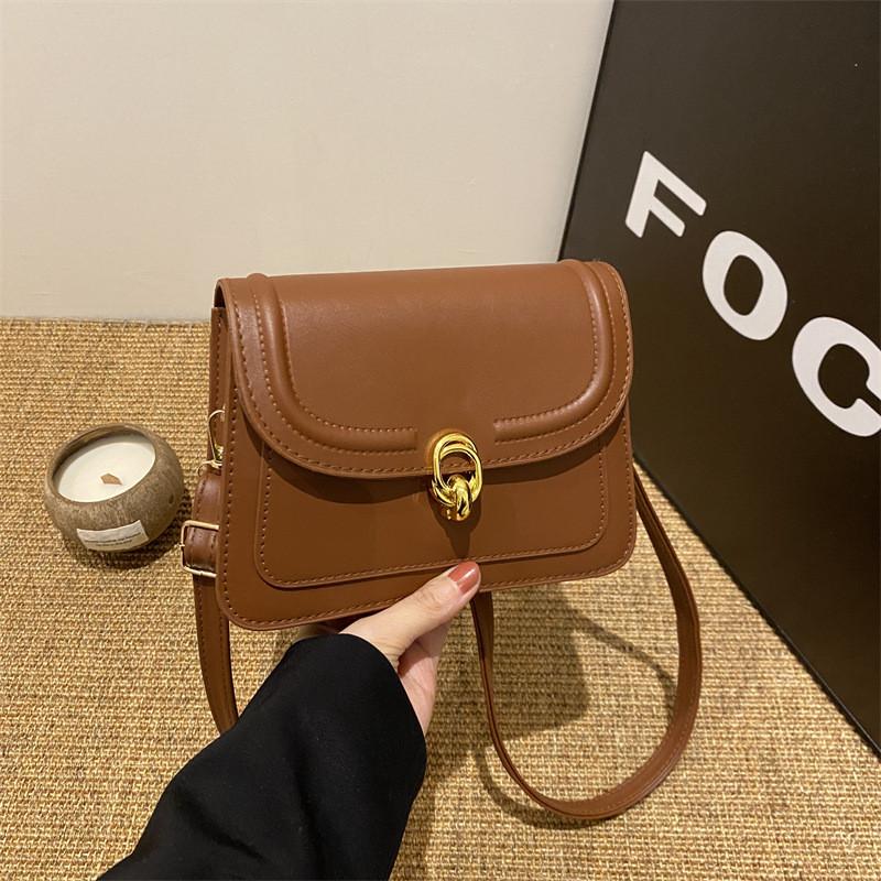 Retro Color Block Womens Small Crossbody Bag Stylish Simple Square Design For Everyday Use