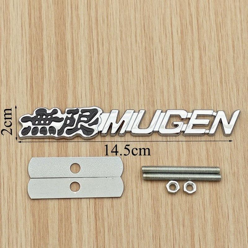 3D Metal Letters Mugen Emblem Car Front Grille Logo Rear Trunk Sticker Fender Side Badge for Auto Exterior Accessories