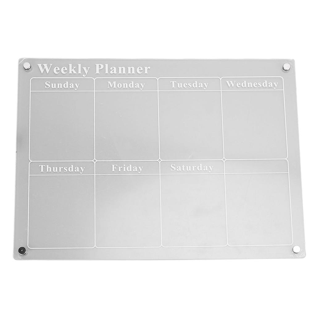 Acrylic Dry Erase Board Calendar Reusable Transparent Calendar Planner Board with 3 Colors Markers