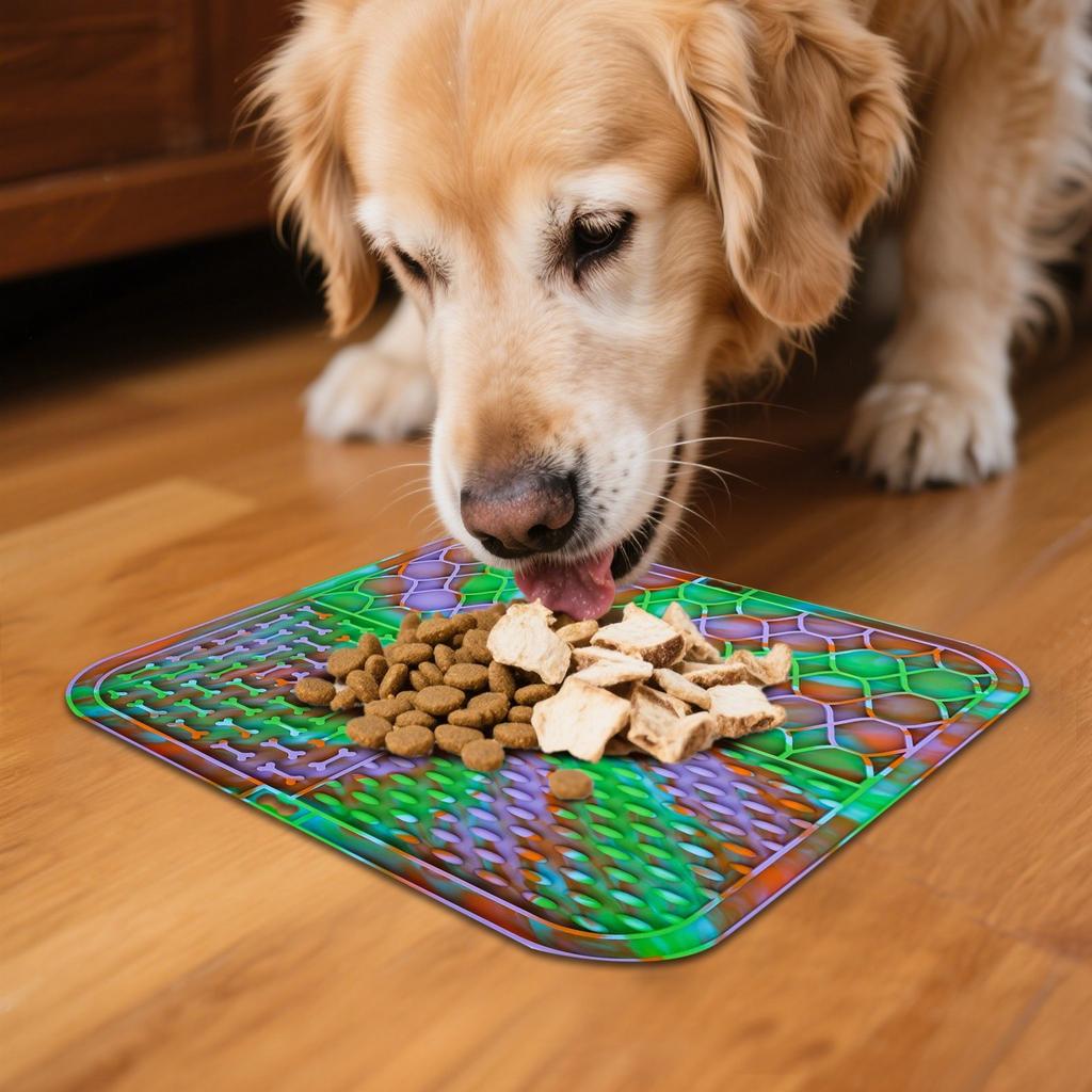 Kaygı Giderici Vantuzlu Köpek Yalama Pedleri, Tereyağlı Köpek Yalama Pedleri, Köpek ve Kedi Bakımı, Banyo ve Eğitim İçin Yavaş Mama Yemi Dağıtıcısı