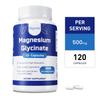 Magnesiumglycin-Kapseln, hoher Gehalt, 500 mg, Nahrungsergänzungsmittel, geeignet für Männer und Frauen.
