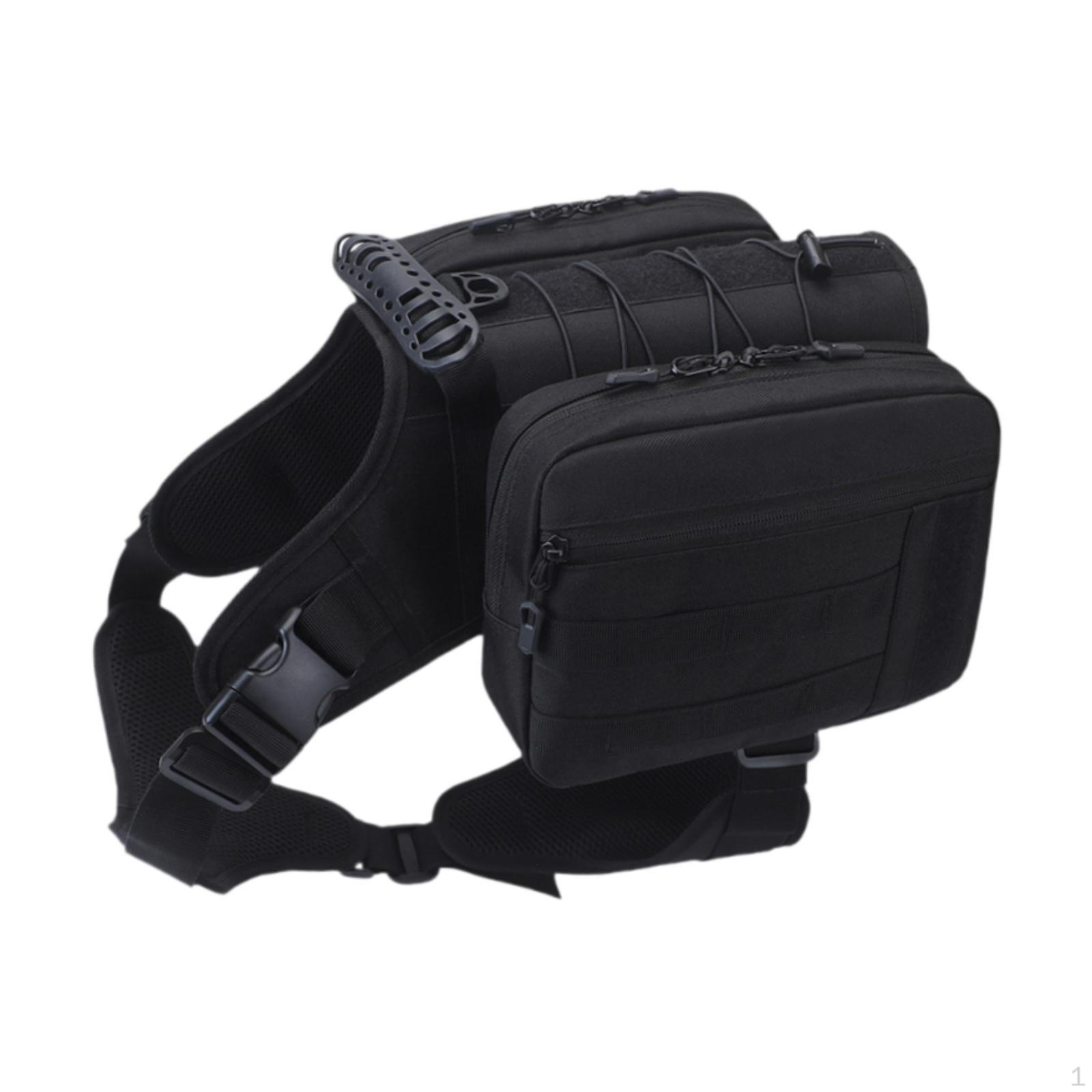 

Dog Backpack Adjustable Strap Multifunction Lightweight with Side Bags Pack чорний