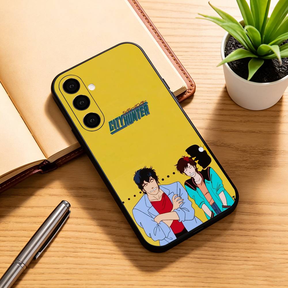R-Retro City Hunter Comic Phone Case Black Silicone Soft For Samsung Galaxy A73,A72,A71,A70,A53,A52,A51