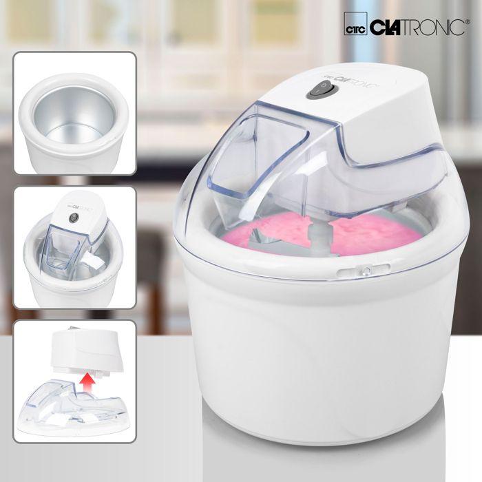 Machine à glace/Sorbetière duo deux compartiments Clatronic ICM 3764 Blanc