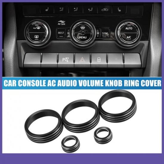 Car Console AC Audio Volume Knob Ring Cover FIVE  for Subaru BRZ Black