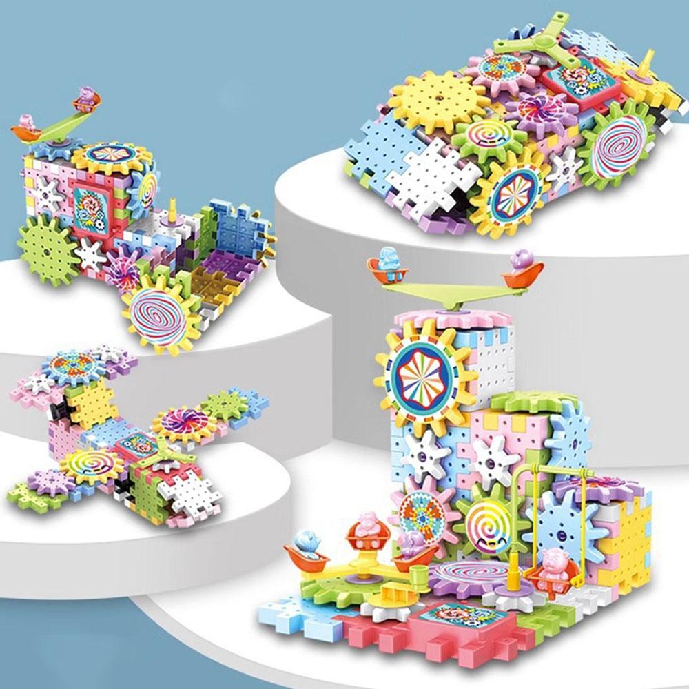 Electric DIY Spinnings Gears Building Blocks Early Educational Puzzle Toy For Boys Girls Kids