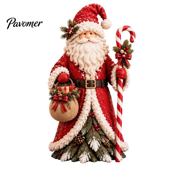 Decorative Figurines for Mantel Christmas Santa Claus/Snowman/Witch Figurine with Tree Skirt Design, Table Centerpiece Witch Collectibles Christmas,