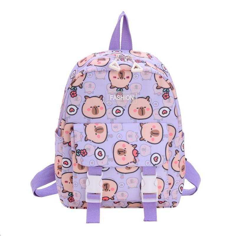 Kids Capybara Whimsical Backpack For Preschool Comfortably Designed Lightweight Carrying Solution