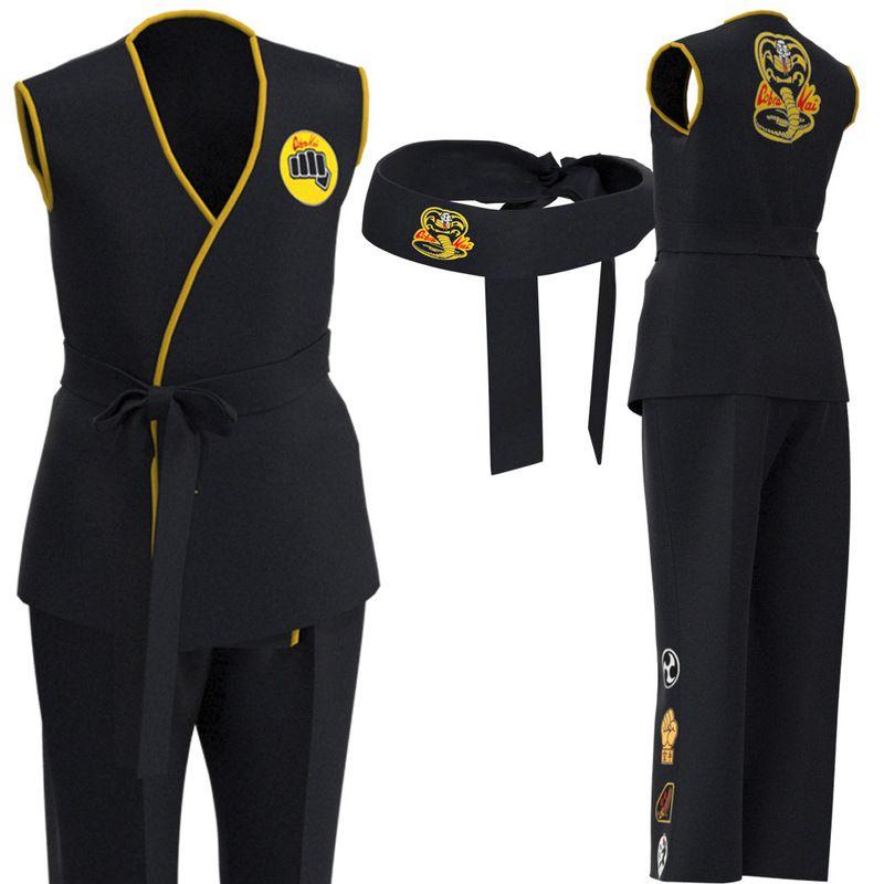 Kid Cobra Karate Kai Cosplay Top Kalhoty Oblečení Halloweenské Oblečení Taekwondo
