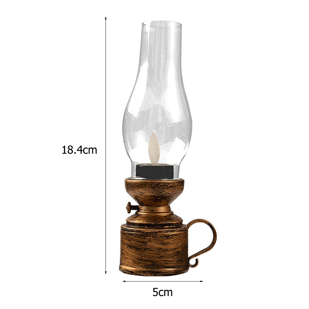 Electronic Candle Lamp Flameless LED Small Wind Lantern Battery Powered Oil Table Decorative Lamp for Holiday Birthday Decor